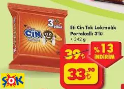 ETİ CİN TEK LOKMALIK PORTAKALLI 3'LÜ 342 G